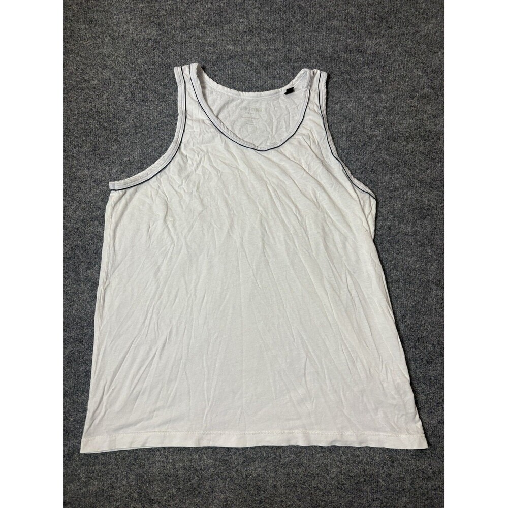 Todd Snyder Tank Top Mens L White Ringer Sleeveless Cotton Jersey USA Tagless